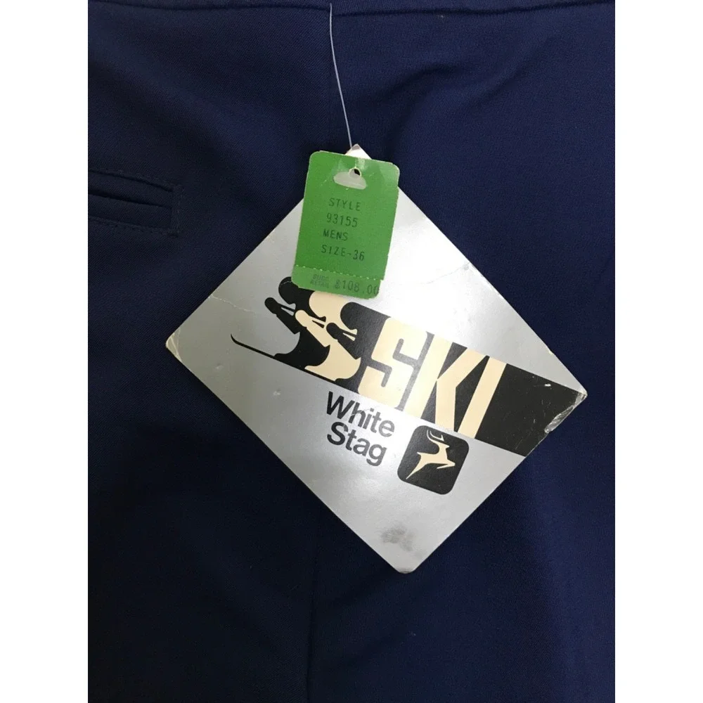 White Stag Ski Suit Snow Pants Wind Resistant Navy Men's Size 36 New Old Stock